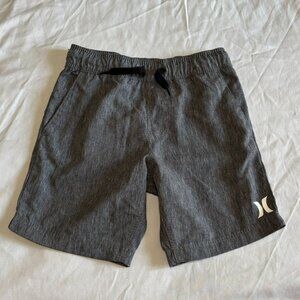 Hurley Boys Grey Logo Elastic Drawstring Swimming Trunks Swim Board Shorts Small